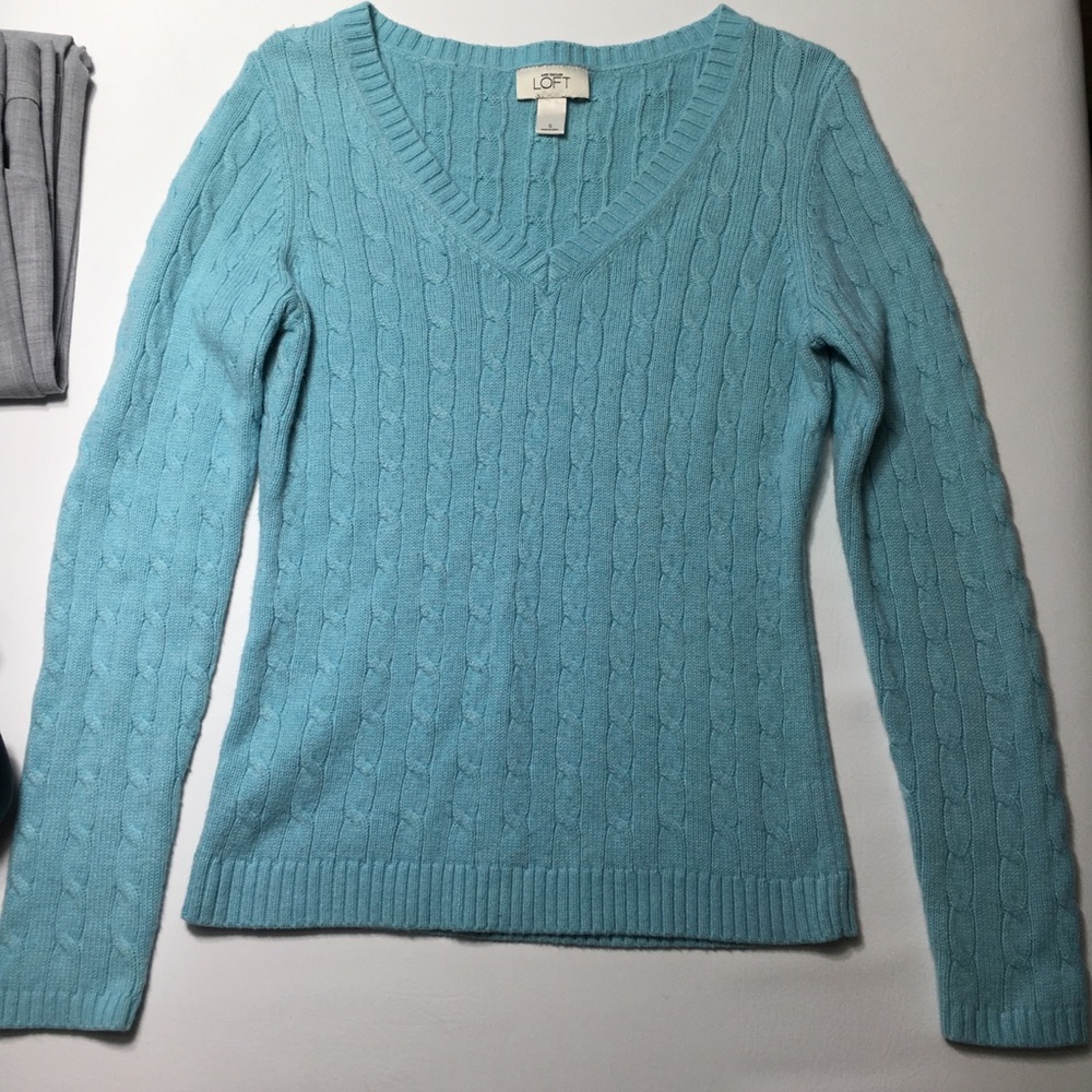 Loft Cable Net Ribbed Sweater with Rabbit Fur, szS - Picture 2 of 7